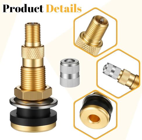 TR618A Tire Valve Stems Heavy-Duty Clamp-in Tubeless 12 Pack Air Liquid Tractor Valve-Stems Metal Valve Stems for Agricultural Tractor Grader 0.625in Valves Hole in Saudi Arabia