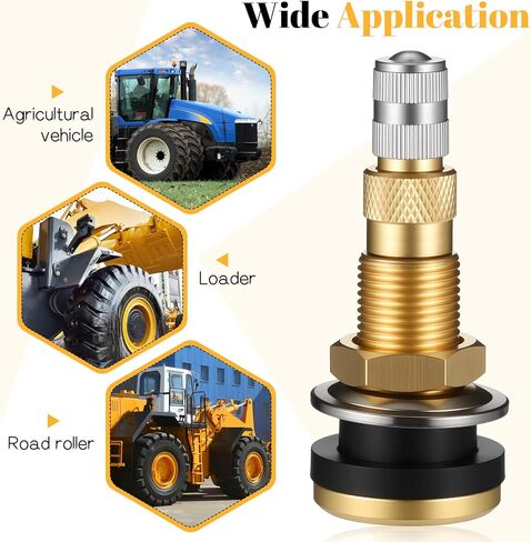TR618A Tire Valve Stems Heavy-Duty Clamp-in Tubeless 12 Pack Air Liquid Tractor Valve-Stems Metal Valve Stems for Agricultural Tractor Grader 0.625in Valves Hole in Saudi Arabia