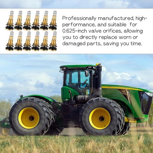 TR618A Tire Valve Stems Heavy-Duty Clamp-in Tubeless 12 Pack Air Liquid Tractor Valve-Stems Metal Valve Stems for Agricultural Tractor Grader 0.625in Valves Hole in Saudi Arabia