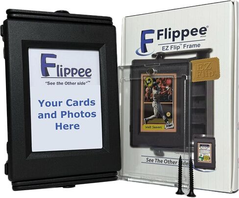 EZ FLIP Frame - Wall Mounted Card | Photo Display with Super Easy Single Finger Flips! 2.5x3.5 inch Reversible Frame for Your MVP Sports, TCG or Baseball Cards. Great Gift for Your Cards, Photos in Saudi Arabia