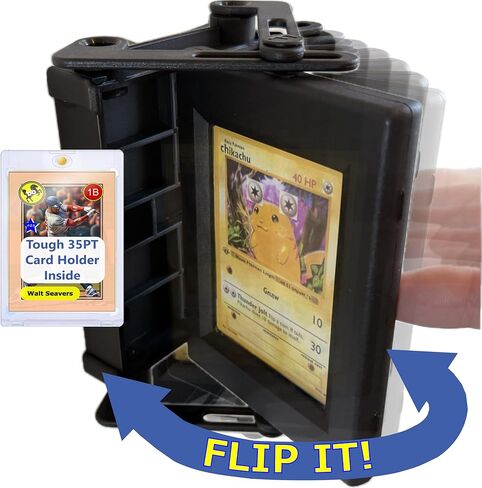 EZ FLIP Frame - Wall Mounted Card | Photo Display with Super Easy Single Finger Flips! 2.5x3.5 inch Reversible Frame for Your MVP Sports, TCG or Baseball Cards. Great Gift for Your Cards, Photos in Saudi Arabia