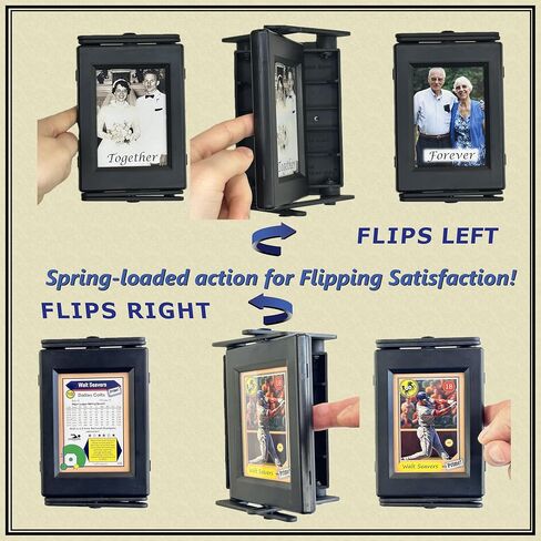 EZ FLIP Frame - Wall Mounted Card | Photo Display with Super Easy Single Finger Flips! 2.5x3.5 inch Reversible Frame for Your MVP Sports, TCG or Baseball Cards. Great Gift for Your Cards, Photos in Saudi Arabia