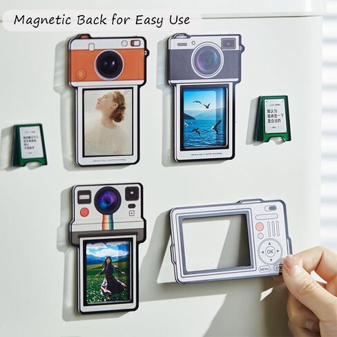 Magnetic Photo Frame Refrigerator for Fujifilm Instax Mini Instant Polaroid Go Instant Film Display,2x2 inch,Photo Magnets for Refrigerator Gifts Back to School Locker Gift,4 Pieces in Saudi Arabia