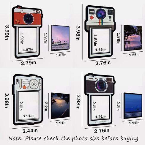 Magnetic Photo Frame Refrigerator for Fujifilm Instax Mini Instant Polaroid Go Instant Film Display,2x2 inch,Photo Magnets for Refrigerator Gifts Back to School Locker Gift,4 Pieces in Saudi Arabia