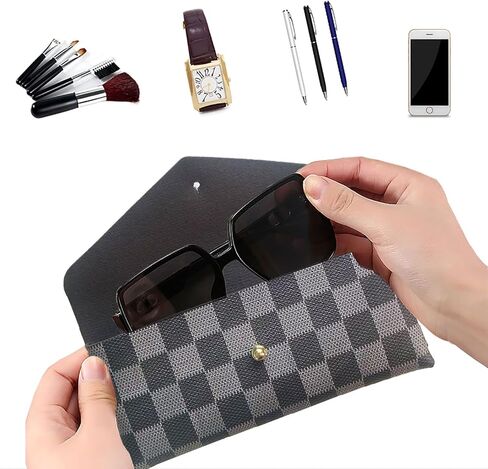 Glasses storage bag Travel sunglasses myopia glasses storage bag Fashion leather storage bag in Saudi Arabia