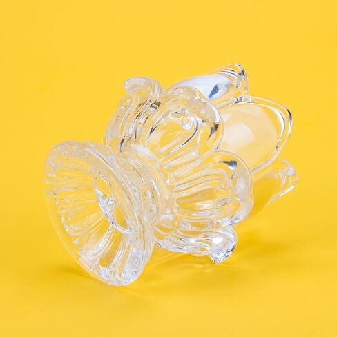 KOOBOOK 2Pcs Multifunctional Decorative Crystal Toothpick Holders Creative Lotus Butter Lamp Candle Holder Glass Toothpick Dispenser for Home Temple Décor in Saudi Arabia