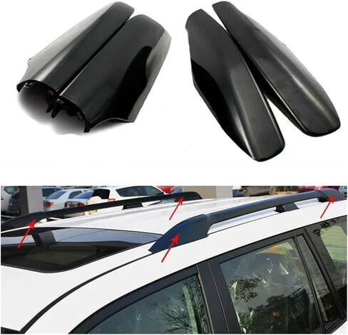 4 PCS ABS Roof Rack Cover Compatible For Toyota Land Cruiser Prado 120 FJ120 2003-2009 LC120 Luggage Racks Rail End Shell Replacement Parts in Kuwait
