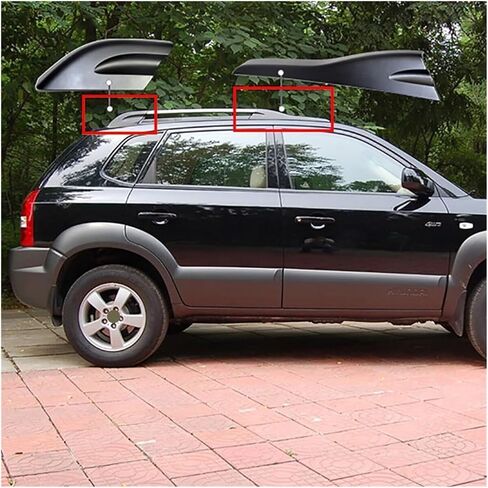 Black Car Roof Rack Bar Rail End Protection Cover Shell Car Styling Roof Rack Cover Compatible For Hyundai Tucson 2004-2008 in Kuwait