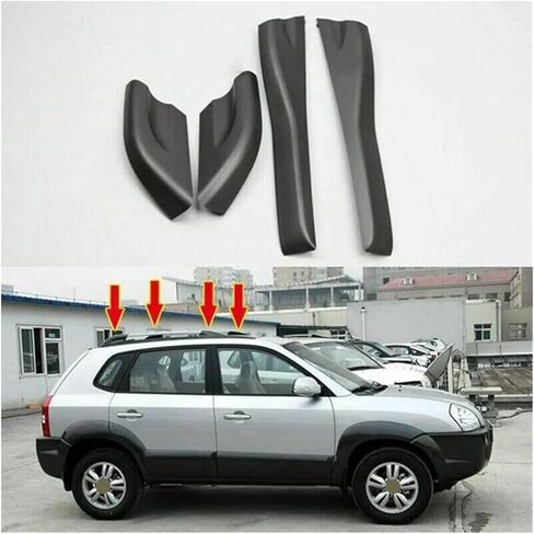 Black Car Roof Rack Bar Rail End Protection Cover Shell Car Styling Roof Rack Cover Compatible For Hyundai Tucson 2004-2008 in Kuwait