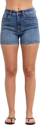 Judy Blue High Waist Classic Medium Wash Slim Jean Shorts in Saudi Arabia