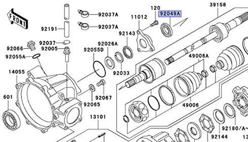 Kawasaki Oil Seal, 92049-1309 in Saudi Arabia