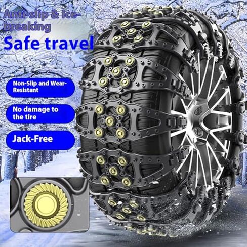 سلاسل ثلج الإطارات لهوندا ريدجلاين 2017-2025 شديدة التحمل ومضادة للانزلاق وأداء الطوارئ المعزز المقاوم للاهتراء وملحقات أجزاء الإطارات القابلة لإعادة الاستخدام، 12 قطعة - برتقالي in Saudi Arabia