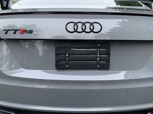 Rear Bumper License Plate Bracket for Audi TT RS 2014-2024, Plate Holder Set w 6 Unique Screw Bolts & Wrench Kit, License Tag Mounting Kit, Quality Plate Holders, Premium Car Accessories in Saudi Arabia