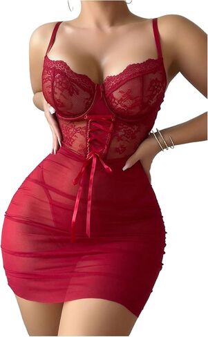 OYOANGLE مشد Bodycon محض Underwire الأزهار الدانتيل يصل شبكة بيبي دول الملابس الداخلية مجموعة اللباس مع ثونغ in Saudi Arabia