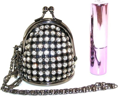 محفظة نقود صغيرة لطيفة من أحجار الراين مع مرآة في الأسفل، وحزام لليد in Kuwait