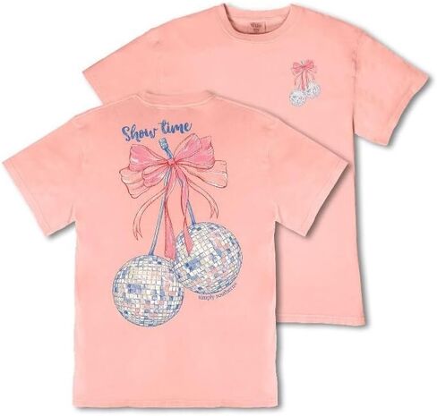 Simply Southern Show Time - Disco Cherries - Pink Bow - Youth T-Shirt in Saudi Arabia