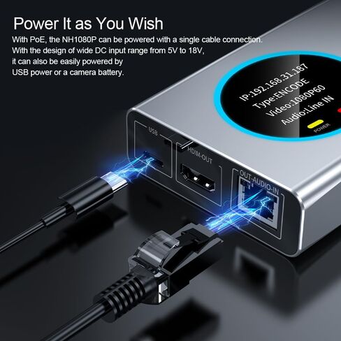 HDMI to Full NDI Video Encoder/Decoder NDI Converter/Player HDMI Extender for YouTube Facebook Twitch Live Streaming HD 1080P@60 fps Video Audio in Kuwait