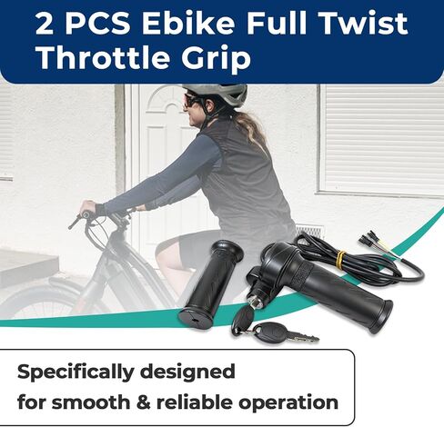 خنق ملتوي كامل لRidstar مع مفتاحين، مقابض خنق عالمية لRidstar Q20/Q20Lite/Q20Pro/H20/H26Pro/H20، مقبض دوار لدراجة Ridstar الكهربائية/الدراجات البخارية/الدراجة الثلاثية in Kuwait