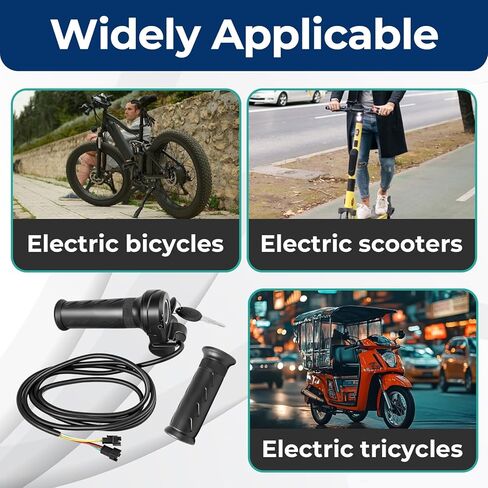 خنق ملتوي كامل لRidstar مع مفتاحين، مقابض خنق عالمية لRidstar Q20/Q20Lite/Q20Pro/H20/H26Pro/H20، مقبض دوار لدراجة Ridstar الكهربائية/الدراجات البخارية/الدراجة الثلاثية in Kuwait
