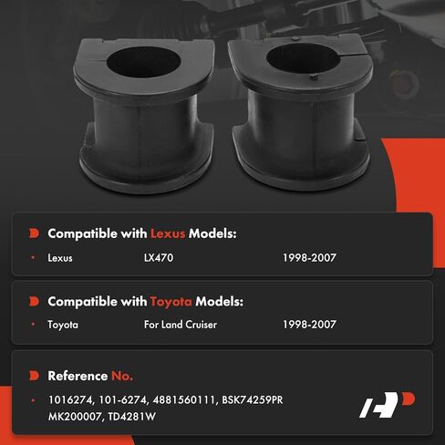 A-Premium 2 x Front Sway Bar Bushing Kit, Compatible with Toyota Land Cruiser 1998-2007 & Lexus LX470 1998-2007 in Kuwait