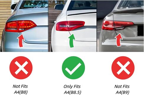 Rear Spoiler Compatible with Audi A4 S4 B8.5 Sedan 2013 2014 2015 2016 PSM Style Duckbill Highkick Trunk Lid Spoiler Wing in Saudi Arabia