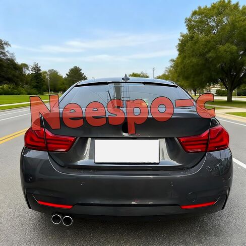 جناح سقف النافذة الخلفية متوافق مع BMW F36 4 Series Gran Coupe 428i/ 430i/ 435i/ 440i 2014-2020 (سيدان ذات 4 أبواب فقط)، ملحقات خارجية للشفاه العلوية باللون الأسود اللامع in Saudi Arabia