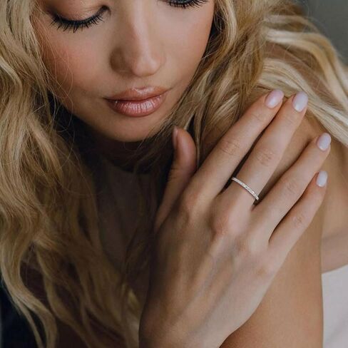 مجموعة خواتم خطوبة زفاف من getlove مويسانيتي للنساء 2.0 قيراط من خواتم الوعد ذات القطع البيضاوي و925 مويسانيتي خاتم الخلود، مقاس 8 حبل ملتوي in Kuwait