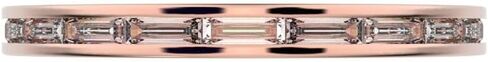 0.66 Ct Baguette Cut Simulated Clear Diamond Dainty Minimalist Half Eternity Stackable Channel Light Simple 14K White Gold Everyday Wedding Band in Saudi Arabia