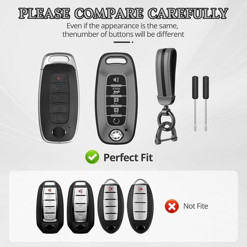 لملحقات غطاء Nissan Key Fob، مادة TPU غير لامعة، مع سلسلة مفاتيح جلدية لطيفة، لعام 2023 2024 2025 2026 Rogue Pathfinder Versa 2025 Sentra Patrol Armada Smart والمزيد. in Kuwait