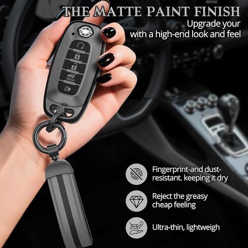 لملحقات غطاء Nissan Key Fob، مادة TPU غير لامعة، مع سلسلة مفاتيح جلدية لطيفة، لعام 2023 2024 2025 2026 Rogue Pathfinder Versa 2025 Sentra Patrol Armada Smart والمزيد. in Kuwait