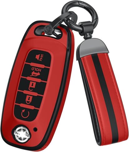 لملحقات غطاء Nissan Key Fob، مادة TPU غير لامعة، مع سلسلة مفاتيح جلدية لطيفة، لعام 2023 2024 2025 2026 Rogue Pathfinder Versa 2025 Sentra Patrol Armada Smart والمزيد. in Kuwait