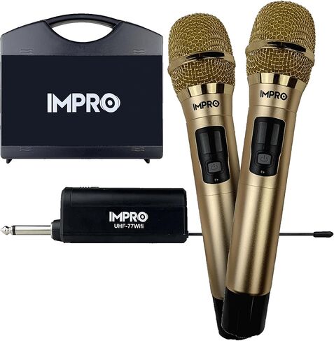 نظام ميكروفون لاسلكي احترافي UHF من ImPro UHF-77Wifi (ذهبي) in Saudi Arabia
