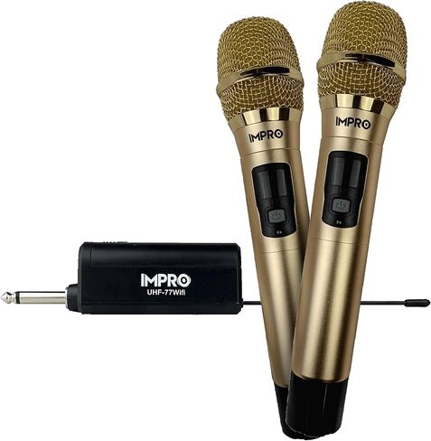 نظام ميكروفون لاسلكي احترافي UHF من ImPro UHF-77Wifi (ذهبي) in Saudi Arabia