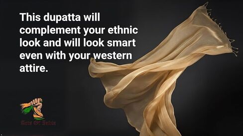 وشاح نسائي من الحرير المخلوط باللون الذهبي السادة in Kuwait