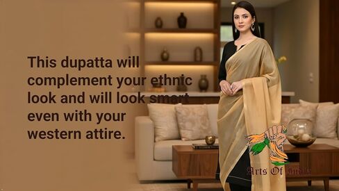 وشاح نسائي من الحرير المخلوط باللون الذهبي السادة in Kuwait