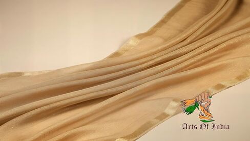 وشاح نسائي من الحرير المخلوط باللون الذهبي السادة in Kuwait