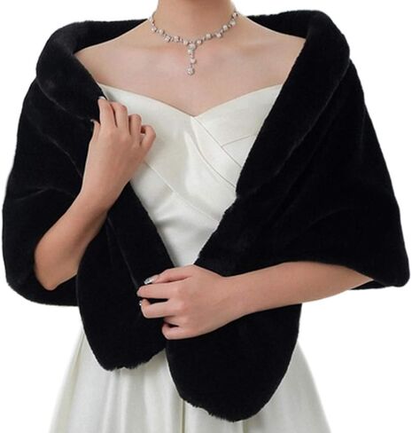 TWINKLEDE Wedding Faux Fur Shawl and Scarfs Bridal Fur Wraps and Shawls Winter Fur Stole for Brides and Bridesmaids in Saudi Arabia