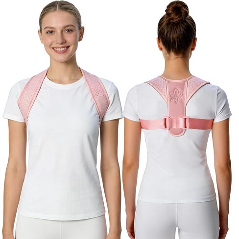 مصحح الوضعية للنساء - دعامة ظهر رفيعة وغير مرئية لوضعية الجسم - دعامة دعم الظهر قابلة للتعديل - تخفف من إزعاج الجزء العلوي من الظهر وتستعيد الثقة، 28-45 بوصة، قطعة واحدة in Kuwait