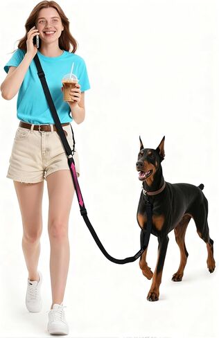 Hands Free Dog Leash, 8.2ft Multifunctional Crossbody Rope with Explosion-Proof Handle and Adjustable Training Hands Free Leash for Medium Dog in Kuwait