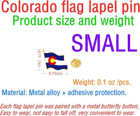 12/25/50pcs small Colorado flag lapel pin bulk in Saudi Arabia