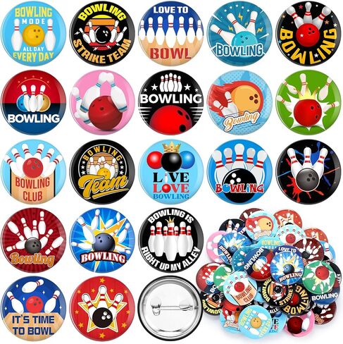 80 Pcs Bowling Buttons Pins Funny Sport Brooch Lapel Pins for Jacket Backpacks Tote Bags Hats Bowling Lovers Gifts for Men Women Sports Fans Party in Saudi Arabia