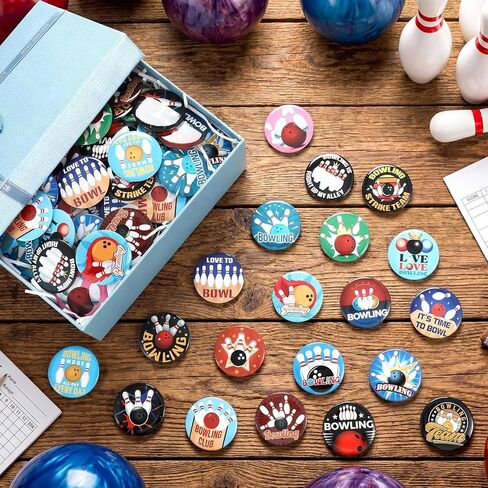 80 Pcs Bowling Buttons Pins Funny Sport Brooch Lapel Pins for Jacket Backpacks Tote Bags Hats Bowling Lovers Gifts for Men Women Sports Fans Party in Saudi Arabia