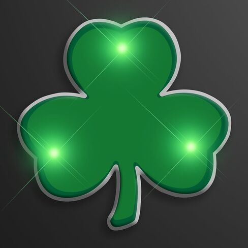 Green Shamrock Light Up Flashing LED Lapel Pins (Set of 5) in Saudi Arabia