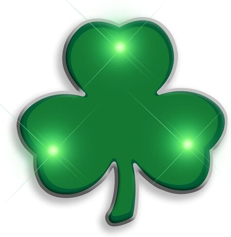 Green Shamrock Light Up Flashing LED Lapel Pins (Set of 5) in Saudi Arabia