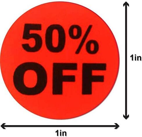 ملصقات الأسعار، ملصقات علامات الأسعار في المتجر، ملصقات علامات الأسعار باللون الأصفر والأحمر، مقاس 1 بوصة، ساحة المرآب (500 قطعة) in Kuwait