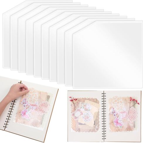 10 Pcs Clear Adhesive Pockets, 6 x 6 Inch Self-Adhesive Corner Pockets Sticky Pockets Add Storage Space for Planners, Notebooks, Folders, Index Cards, Office in Saudi Arabia