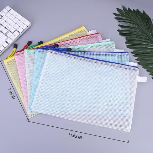 5 Pcs Waterproof Zip File Pouches for Organizing - Document Bags with Zipper (B5 Size 11.62x7.96in) in Saudi Arabia