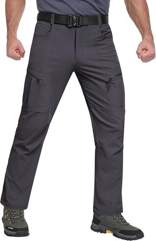 Mens Hiking Pants Waterproof Cargo Work Pants Lightweight Nylon Quick Dry Outdoor Travel Pants 6 Pockets in Saudi Arabia