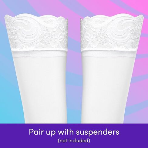 مجموعة ملابس داخلية نسائية من Lovehoney بمقاسات كبيرة | جوارب نايلون عالية الفخذ باللون الأحمر والأسود والأبيض 14-18 in Kuwait