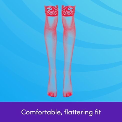 مجموعة ملابس داخلية نسائية من Lovehoney بمقاسات كبيرة | جوارب نايلون عالية الفخذ باللون الأحمر والأسود والأبيض 14-18 in Kuwait